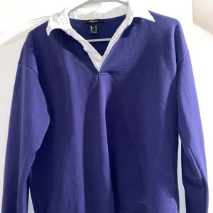 Navy Blue Collared Sweatshirt
